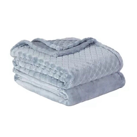 Berkshire Set of 2 Shiny Velvetsoft Airblown Check 60x70 Throws - Picture 2 of 3